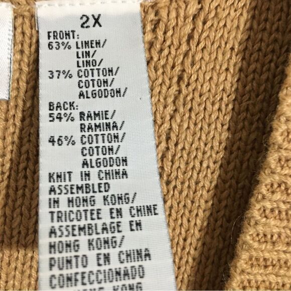 Russ Signature Vtg Brown Knit Vest 2X - Picture 12 of 13